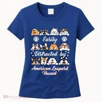 Easily Distracted By American Leopard Hound Leopard Cur Cute Gift Women's T-Shirt thumb 0