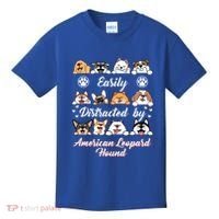 Easily Distracted By American Leopard Hound Leopard Cur Cute Gift Kids T-Shirt thumb 0