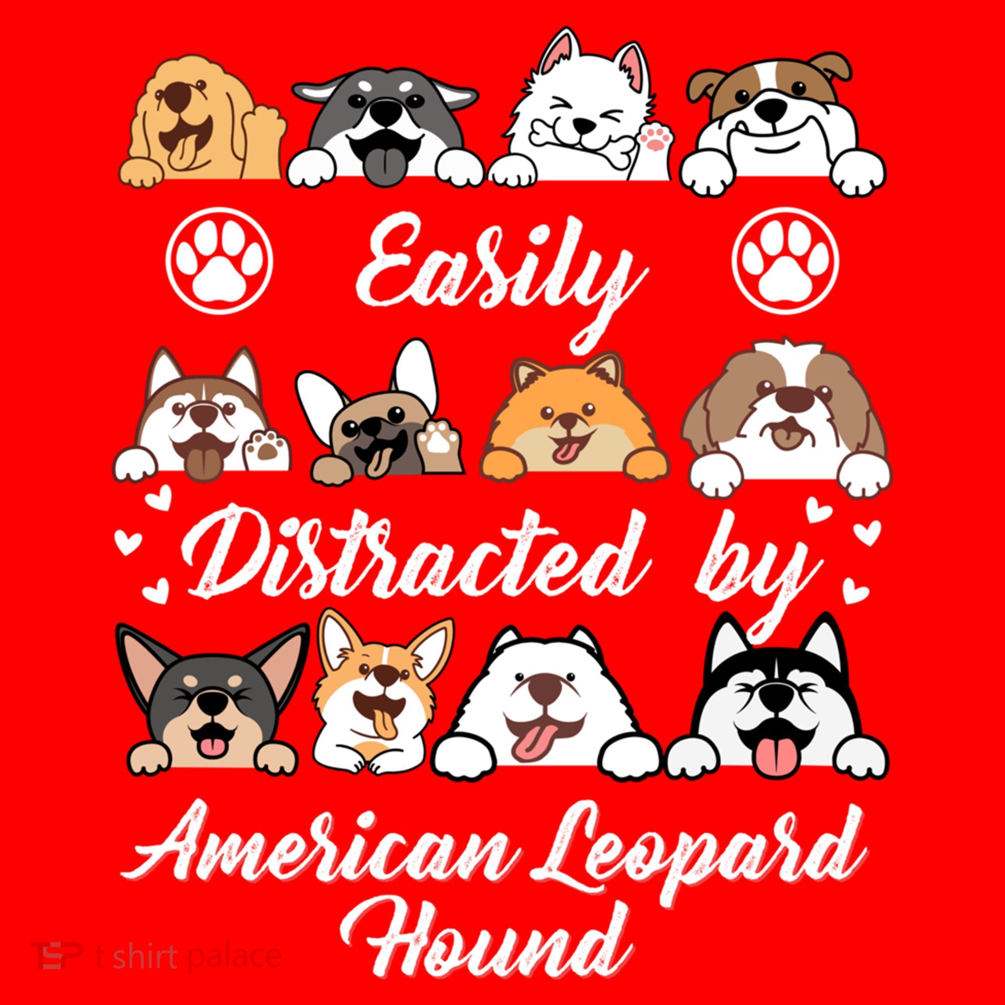 Easily Distracted By American Leopard Hound Leopard Cur Cute Gift Santa Hat