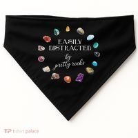 Easily Distracted By Pretty Rocks Minerals Gems Geology USA-Made Doggie Bandana thumb 0