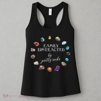 Easily Distracted By Pretty Rocks Minerals Gems Geology Women's Tank Top thumb 3