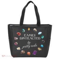 Easily Distracted By Pretty Rocks Minerals Gems Geology Tote Bag thumb 0