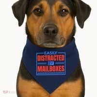 Easily Distracted By Mailboxes, Postman And Mail Carrier USA-Made Doggie Bandana thumb 1