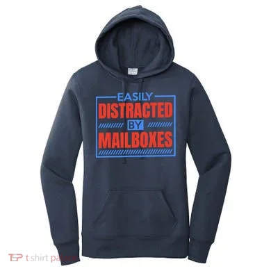 Easily Distracted By Mailboxes, Postman And Mail Carrier Women's Hoodie