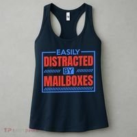 Easily Distracted By Mailboxes, Postman And Mail Carrier Women's Tank Top thumb 3