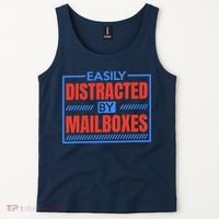 Easily Distracted By Mailboxes, Postman And Mail Carrier Tank Top thumb 2