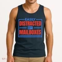 Easily Distracted By Mailboxes, Postman And Mail Carrier Tank Top thumb 3