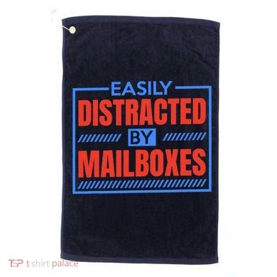 Easily Distracted By Mailboxes, Postman And Mail Carrier Golf Towel