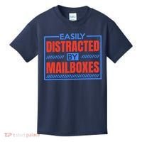 Easily Distracted By Mailboxes, Postman And Mail Carrier Kids T-Shirt thumb 0