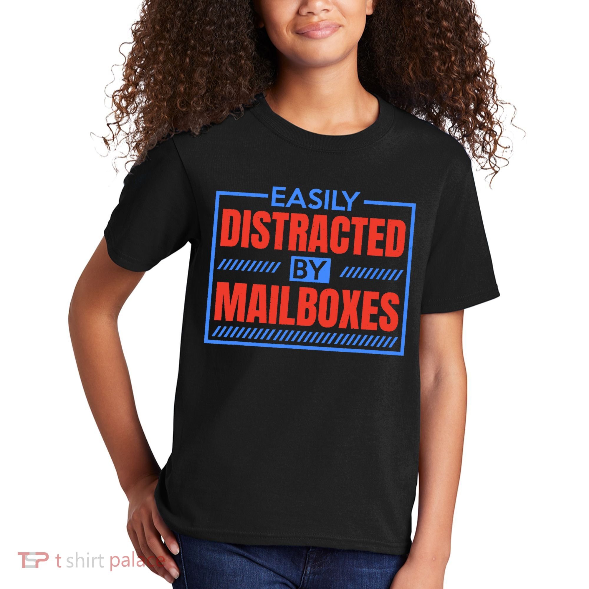 Easily Distracted By Mailboxes, Postman And Mail Carrier Kids T-Shirt