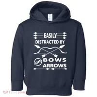 Easily Distracted By Bows And Arrows Toddler Hoodie thumb 0
