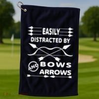 Easily Distracted By Bows And Arrows Golf Towel thumb 1