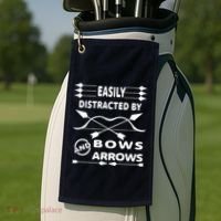 Easily Distracted By Bows And Arrows Golf Towel thumb 2