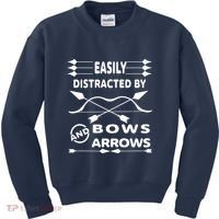 Easily Distracted By Bows And Arrows Kids Sweatshirt thumb 0