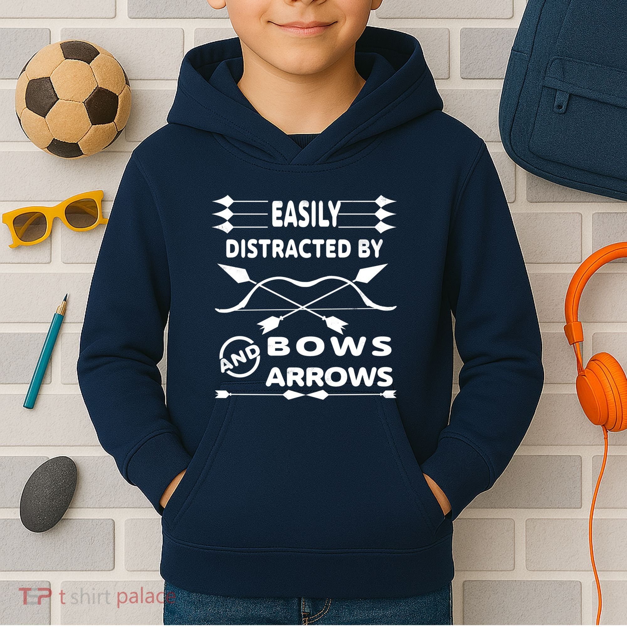Easily Distracted By Bows And Arrows Kids Hoodie