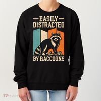 Easily Distracted by Raccoons Funny Animal Lover Gift Women's Sweatshirt thumb 0