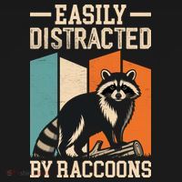 Easily Distracted by Raccoons Funny Animal Lover Gift Long Sleeve Shirt thumb 2