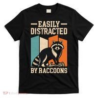 Easily Distracted by Raccoons Funny Animal Lover Gift T-Shirt thumb 0