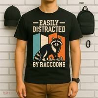 Easily Distracted by Raccoons Funny Animal Lover Gift T-Shirt thumb 6