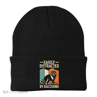 Easily Distracted by Raccoons Funny Animal Lover Gift Beanie