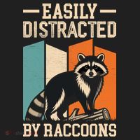 Easily Distracted by Raccoons Funny Animal Lover Gift Beanie thumb 2