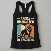 Easily Distracted by Raccoons Funny Animal Lover Gift Women's Tank Top thumb 3