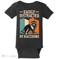 Easily Distracted by Raccoons Funny Animal Lover Gift Baby Bodysuit thumb 0