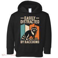 Easily Distracted by Raccoons Funny Animal Lover Gift Toddler Hoodie thumb 0