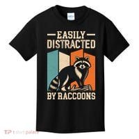 Easily Distracted by Raccoons Funny Animal Lover Gift Kids T-Shirt thumb 0