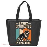 Easily Distracted by Raccoons Funny Animal Lover Gift Tote Bag thumb 0