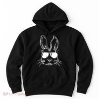 Easter Day Bunny Face With Sunglasses Easter Hoodie thumb 0