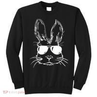 Easter Day Bunny Face With Sunglasses Easter Sweatshirt thumb 0