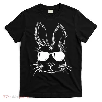 Easter Day Bunny Face With Sunglasses Easter T-Shirt