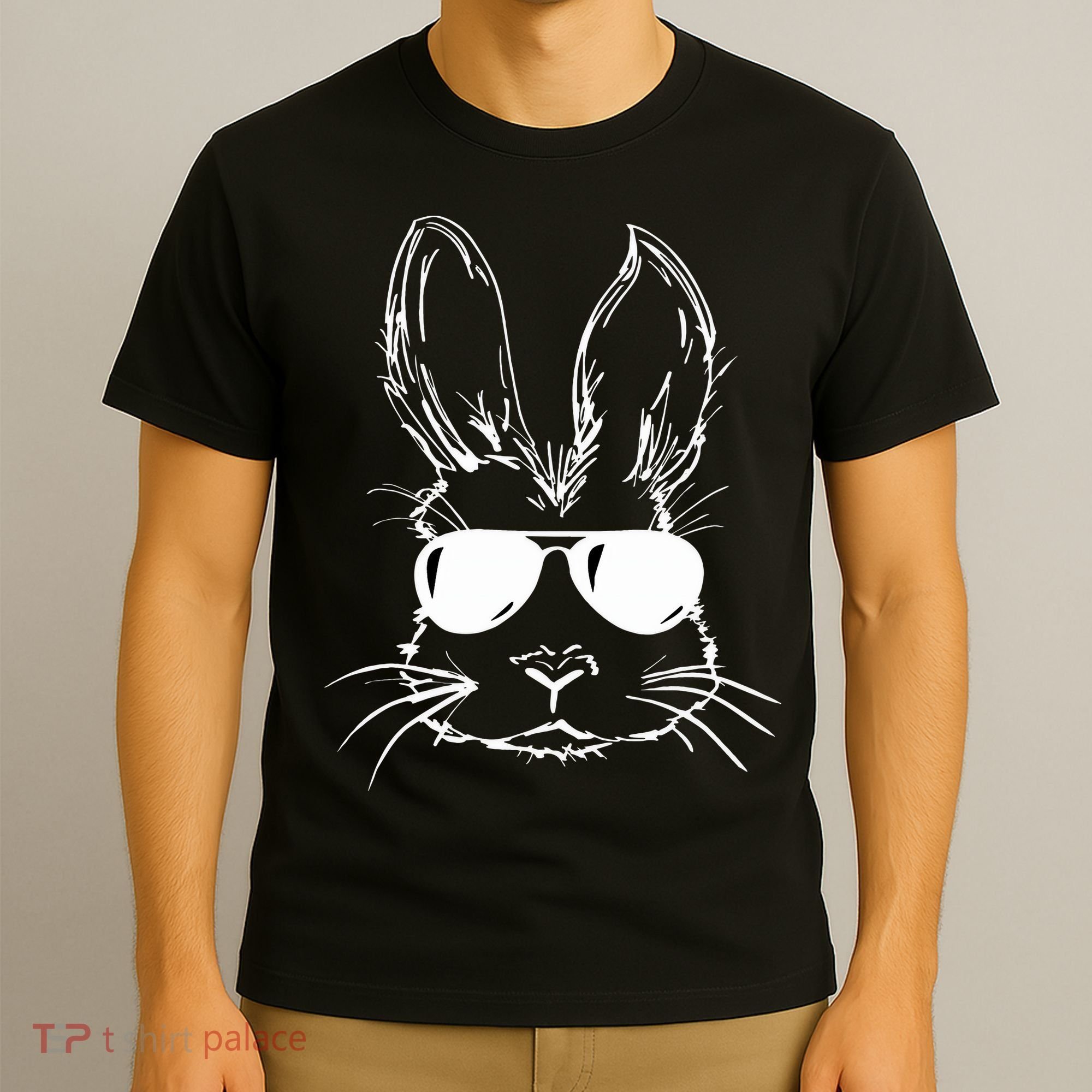 Easter Day Bunny Face With Sunglasses Easter T-Shirt