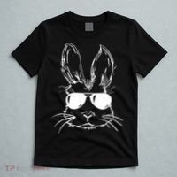 Easter Day Bunny Face With Sunglasses Easter T-Shirt thumb 5