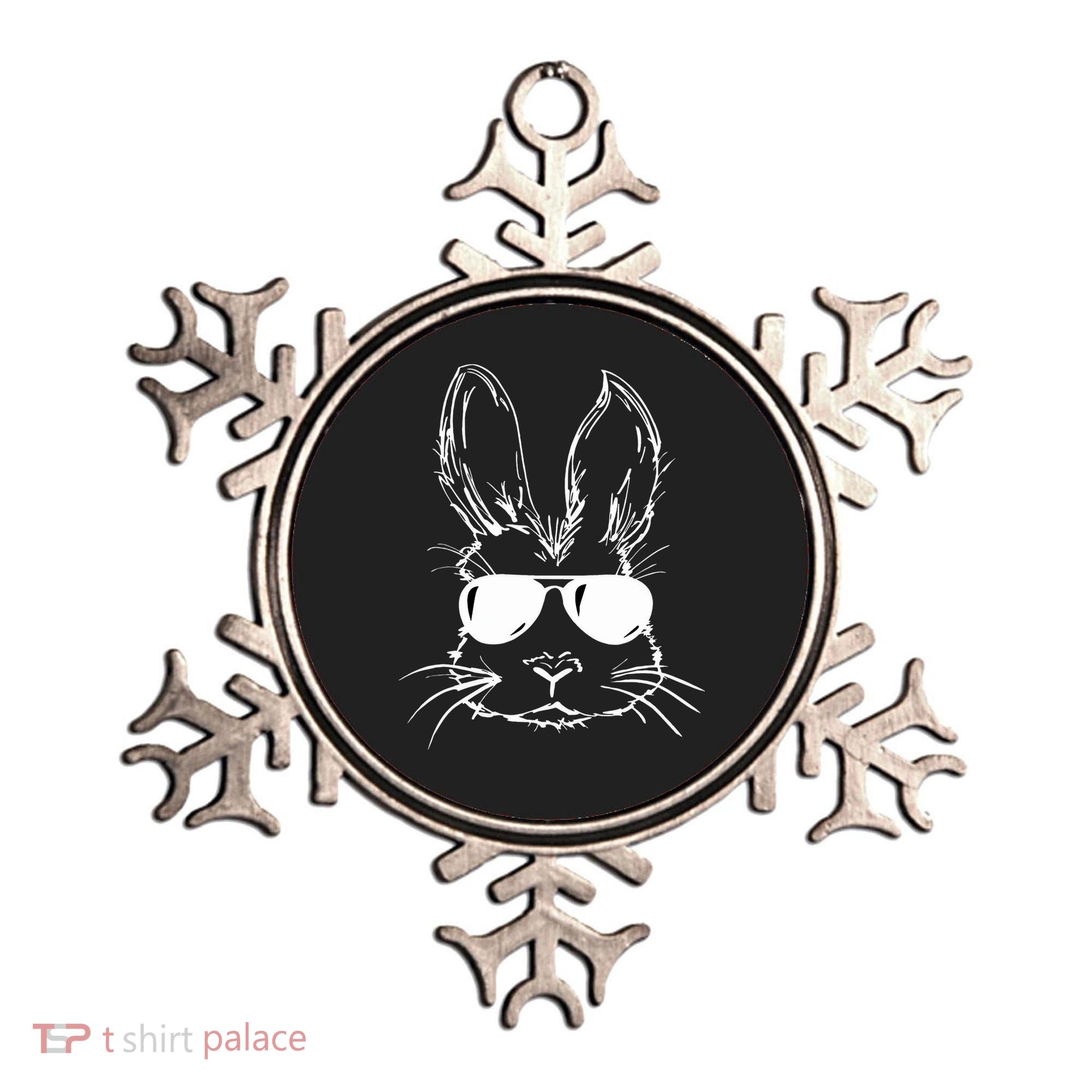 Easter Day Bunny Face With Sunglasses Easter Ornament
