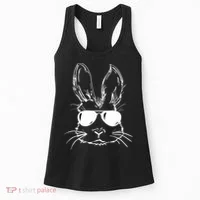 Easter Day Bunny Face With Sunglasses Easter Women's Tank Top thumb 0