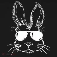 Easter Day Bunny Face With Sunglasses Easter Women's Tank Top thumb 5