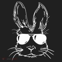 Easter Day Bunny Face With Sunglasses Easter Hat thumb 2