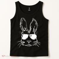 Easter Day Bunny Face With Sunglasses Easter Tank Top thumb 2