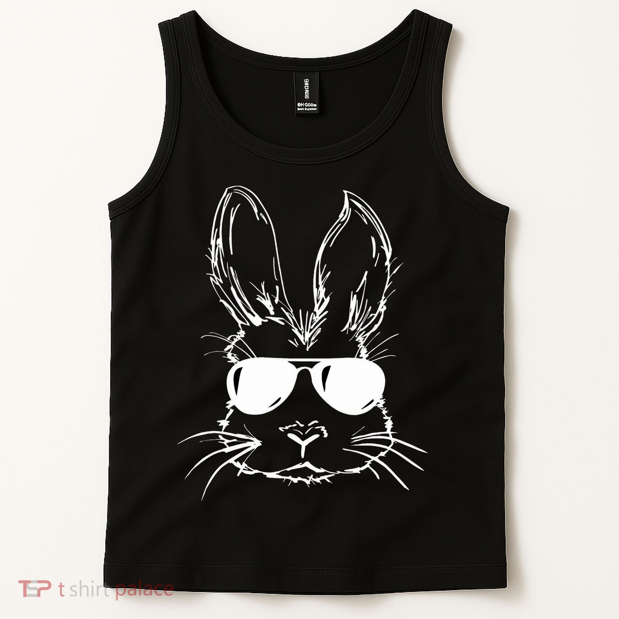 Easter Day Bunny Face With Sunglasses Easter Tank Top