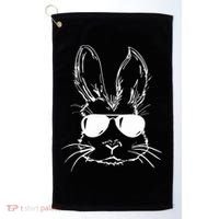 Easter Day Bunny Face With Sunglasses Easter Golf Towel thumb 0