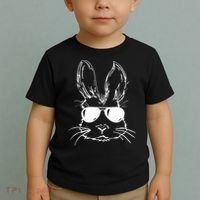 Easter Day Bunny Face With Sunglasses Easter Toddler T-Shirt thumb 2