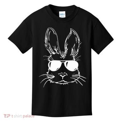 Easter Day Bunny Face With Sunglasses Easter Kids T-Shirt