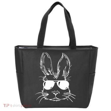 Easter Day Bunny Face With Sunglasses Easter Tote Bag