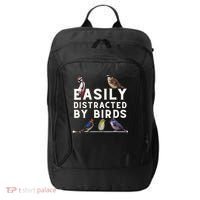 Easily Distracted By Birds Funny Bird Lover Birdwatching City Backpack thumb 0