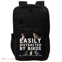 Easily Distracted By Birds Funny Bird Lover Birdwatching Impact Tech Backpack thumb 0