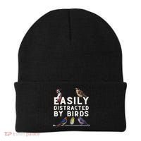 Easily Distracted By Birds Funny Bird Lover Birdwatching Beanie thumb 0