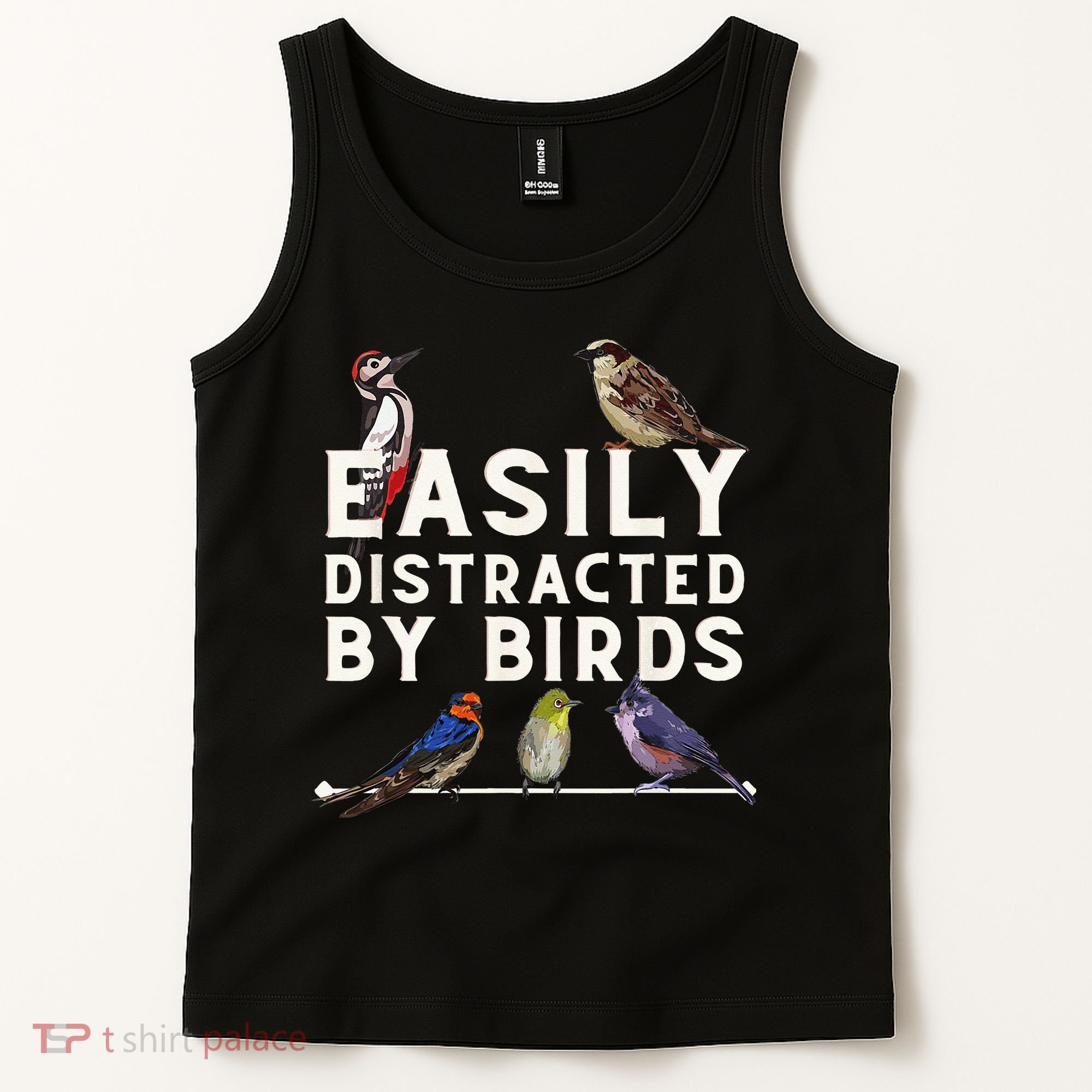 Easily Distracted By Birds Funny Bird Lover Birdwatching Tank Top