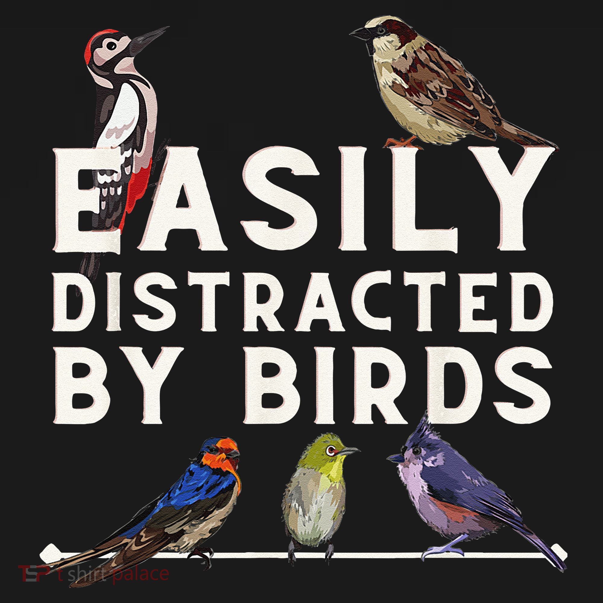 Easily Distracted By Birds Funny Bird Lover Birdwatching Tank Top